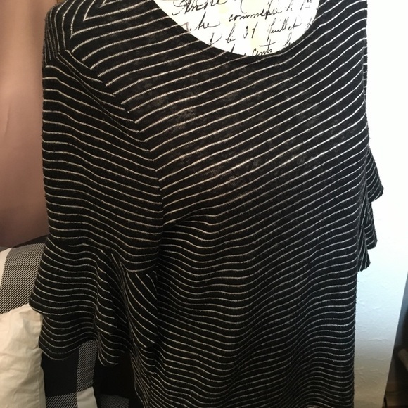 Anthropology W5 striped ruffle sleeve top - Picture 4 of 9